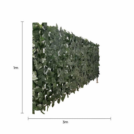 Artificial Ivy Leaf Hedging 3M x 1M Roll (Fake Ivy Roll).