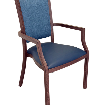 Harvey Dining Chair Stackable w Faux Leather Seat 95cm.