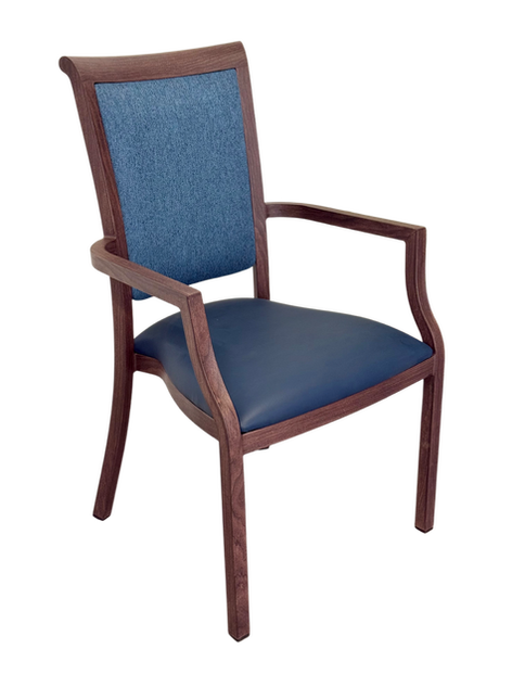 Harvey Dining Chair Stackable w Faux Leather Seat 95cm.