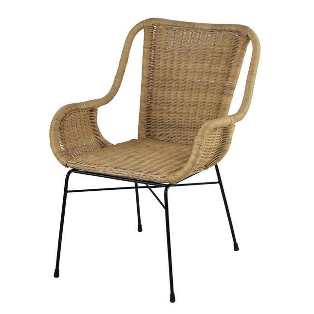 Palmview Rattan Armed Dining Chair Natural 86cm.