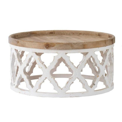 Lattice Round Shabby Chic Coffee Table 94cm.