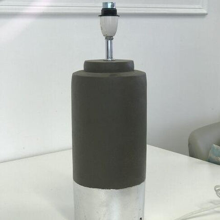 Zane Concrete Silver Trim Lamp Base Only 42cm.