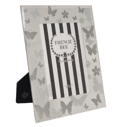 Butterfly Photo Frame 5''x7'' Glass Front Gold 21cm.