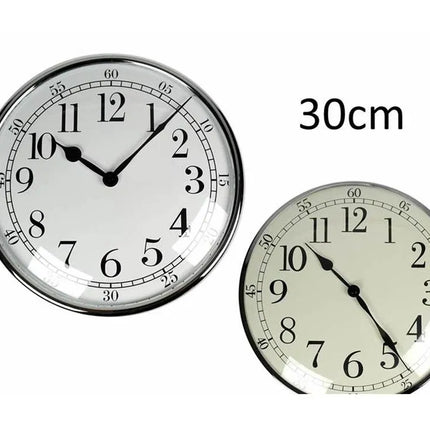 Bulk 10 30cm Plastic Silver Chrome Look Wall Clock 2 Asst Lrg