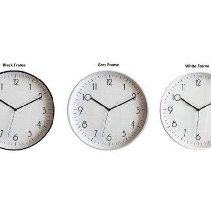bulk 6 Modern Round Wall Clock 40cm.