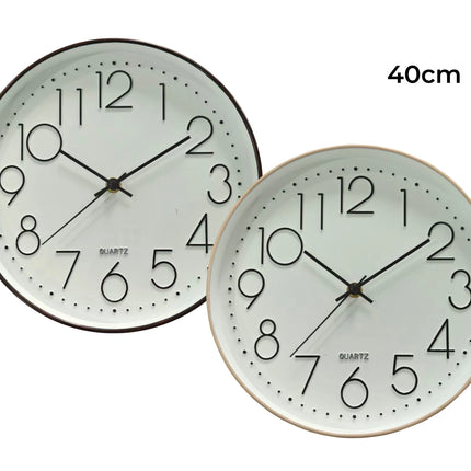Bulk 8 Large Plastic Contemporary Round Wall Clock 2 Asst