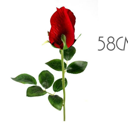 bulk 24 Artificial Single Stem Rose Red 58cmh 15x58cm.