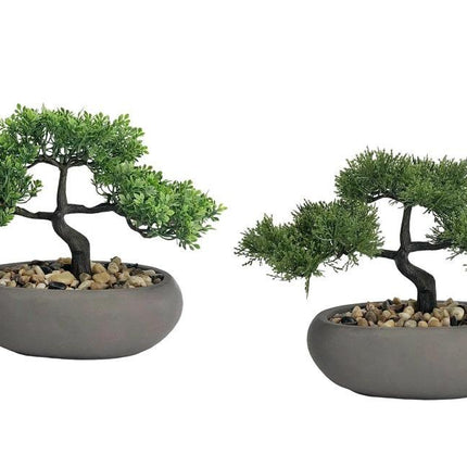 Set 2 Artificial Bonsai in Ceramic Pot Assort 30cm.