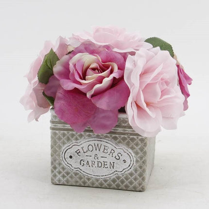 Artificial Peony Rose in Ceramic Pot 20cm.