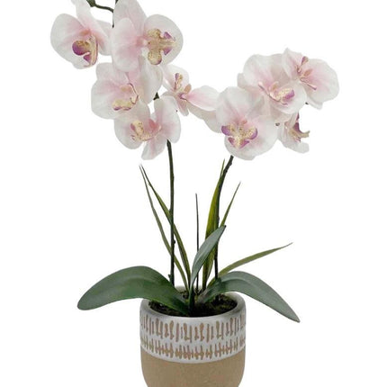 Artificial Orchid Yellow in Ceramic Pot 42cm.
