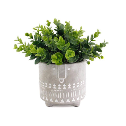 Artificial Grass in Cement Pot 23cm.