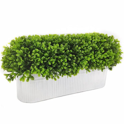 Artificial Grass in Oval Tin Pot 45cm.