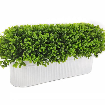 Artificial Grass in Oval Tin Pot 45cm.
