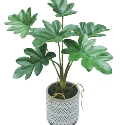 Artificial Philodendron In Ceramic Pot 7x31cm.