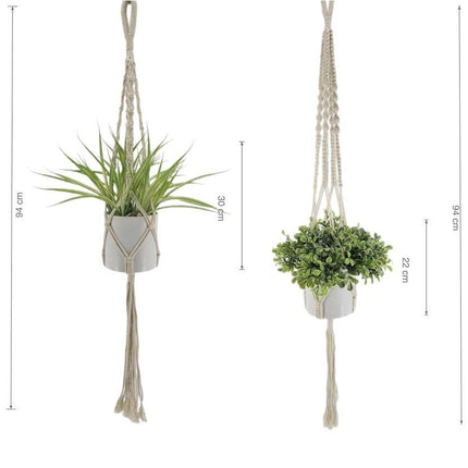 Set 2 Artificial Hanging Plant Assort 94cm.