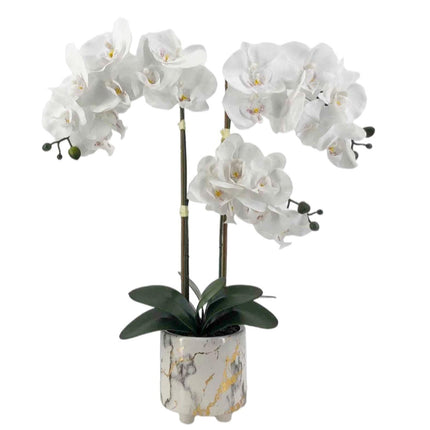 Artificial Orchid in Marble Ceramic Pot 55cm.