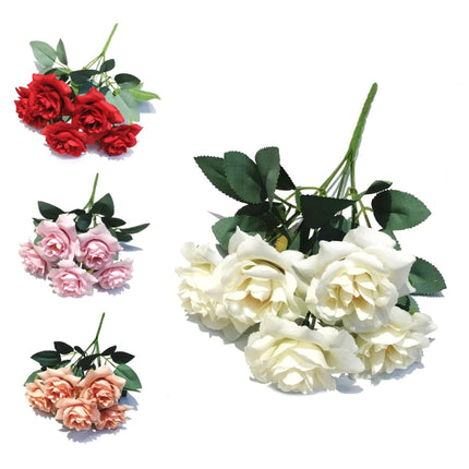 bulk 36 Artificial Rose Bunch Assort 27cm.