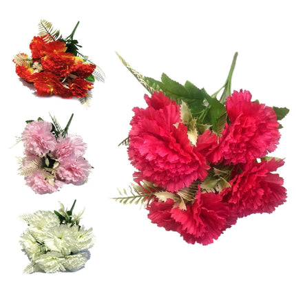 bulk 36 Artificial Carnation Bunch Assort 31cm.