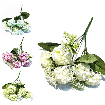 bulk 36 Artificial Chrysanthemun Bunch 4 Assort 27cm.