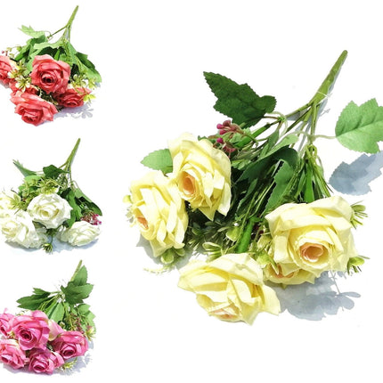 bulk 36 Artificial Rose Bunch Assort 32cm.