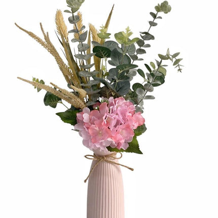 Artificial Floral Arrangement In Ceramic Vase 10x58cm.