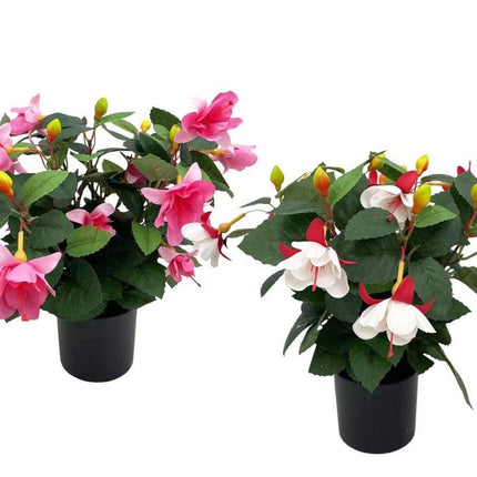 Set 2 Artificial Bellflower in Pot 35cm.