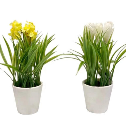 Set 2 Artificial Flower in Pot 23cm.