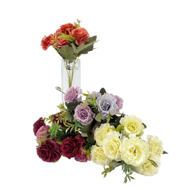 bulk 36 Artificial Roses 8 Heads Assort 28cm.