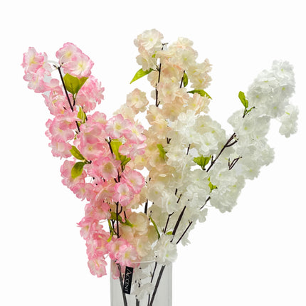 bulk 24 Artificail Cherry Blossom Spray 3 Assorted 15x93cm.