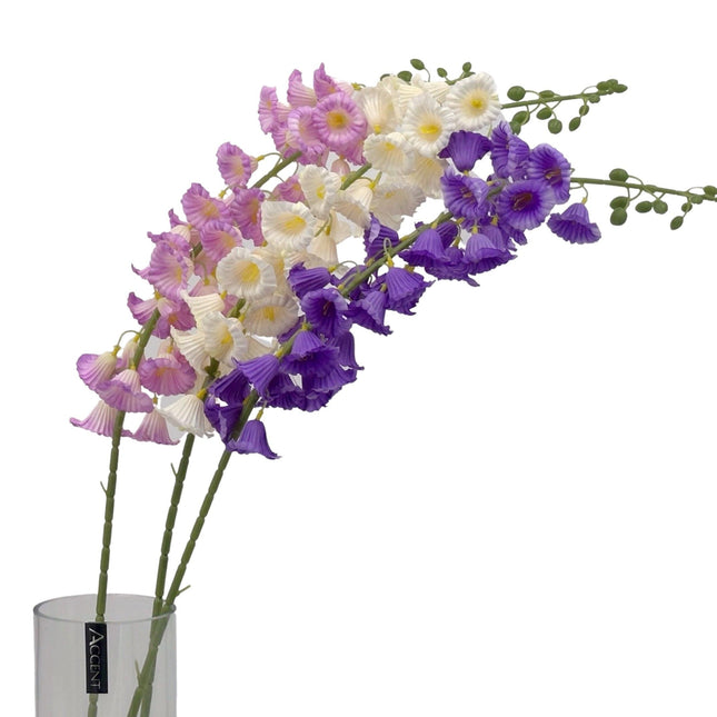 bulk 24 Artificial Bellflower 3 Assort 20x120cm.
