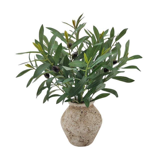 Artificial Olive Branches in Ceramic Pot 49cm.
