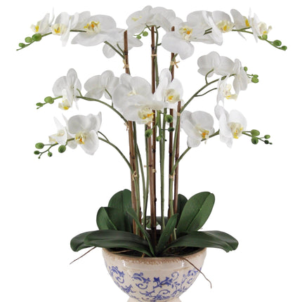 Real Touch Artificial Orchid in Ceramic Pot 68cm.