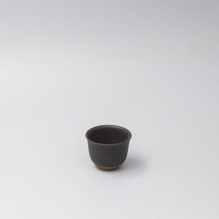 Sake and Tea Cup 6cm Black Matte Flared Glaze.
