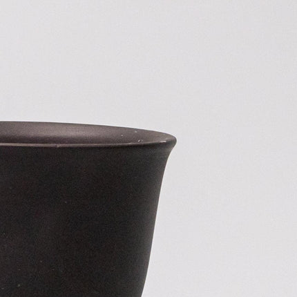 Sake and Tea Cup 6cm Black Matte Flared Glaze.
