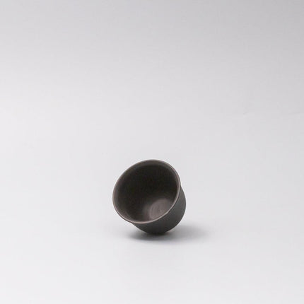 Sake and Tea Cup 6cm Black Matte Flared Glaze.