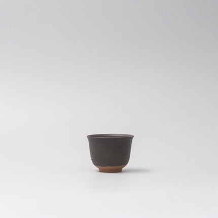 Sake and Tea Cup 6cm Black Matte Flared Glaze.