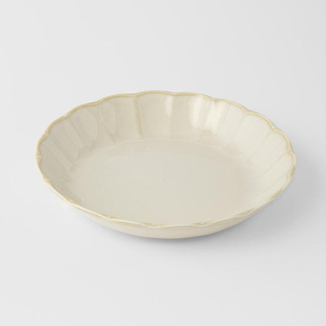 Plate High Rim 21.8cm Ivory Rinka Glaze.