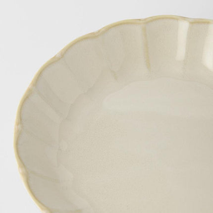 Plate High Rim 21.8cm Ivory Rinka Glaze.