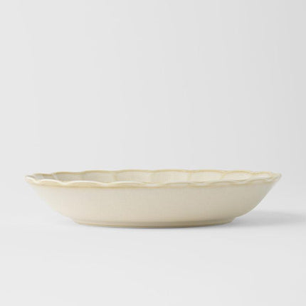 Plate High Rim 21.8cm Ivory Rinka Glaze.