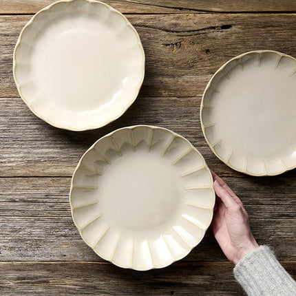 Plate High Rim 21.8cm Ivory Rinka Glaze.