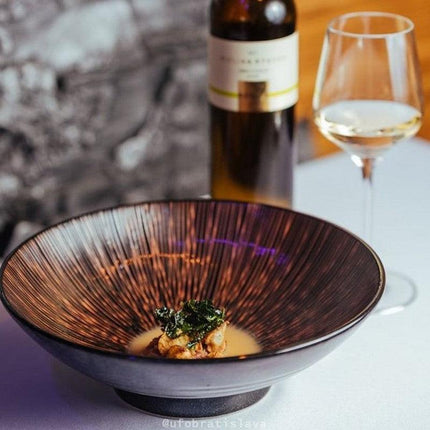 Ramen Bowl 24.5cm Bronze Converging Glaze.