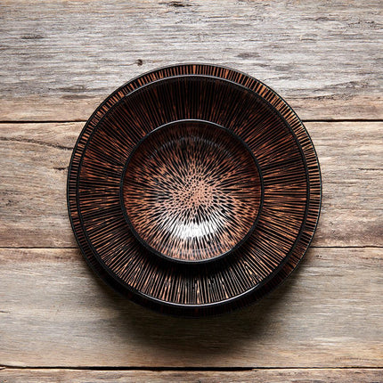 Ramen Bowl 24.5cm Bronze Converging Glaze.