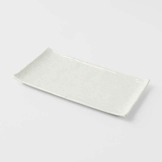 Sushi Plate 24cm White Contour Glaze.