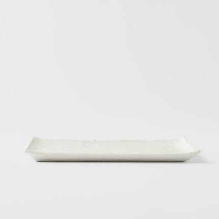 Sushi Plate 24cm White Contour Glaze.