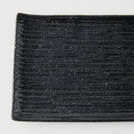 Sushi Plate 24cm Black Contour Glaze.