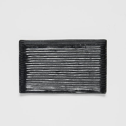 Sushi Plate 24cm Black Contour Glaze.