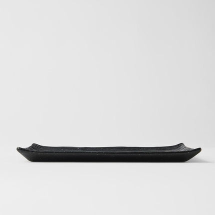 Sushi Plate 24cm Black Contour Glaze.