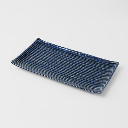 Sushi Plate 24cm Blue Contour Glaze.