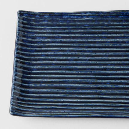 Sushi Plate 24cm Blue Contour Glaze.