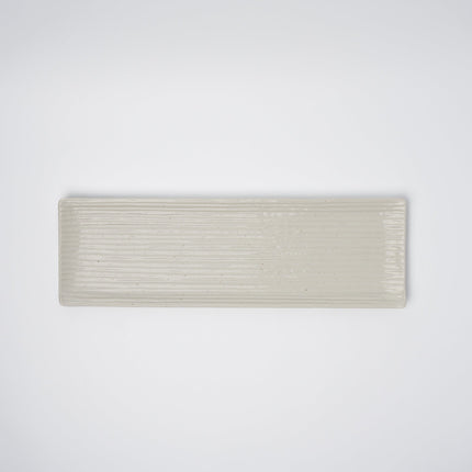 Sashimi Plate 33.2cm White Contour Glaze.